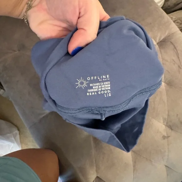 Aerie Blue Layered Ruffle Shorts - Picture 3 of 3